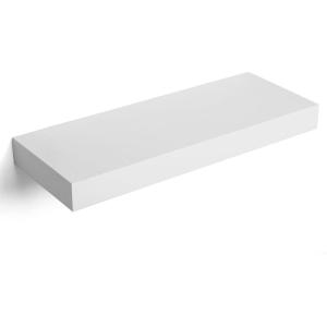 imageSONGMICS Floating Wall Shelf 157 Inches with Metal Bracket for Easy Installation Display Trinkets Picture Frames Potted Plants in The Living Room Entryway Bedroom Black ULWS014B01White