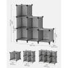 imageSONGMICS 6 Cube Storage Organizer DIY Closet Shelf Plastic Clothes Organizer Modular Bookcase 118 x 118 x 118 Inch Cubes with Feet and Rubber Mallet Black ULPC06HGrey