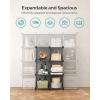 imageSONGMICS 6 Cube Storage Organizer DIY Closet Shelf Plastic Clothes Organizer Modular Bookcase 118 x 118 x 118 Inch Cubes with Feet and Rubber Mallet Black ULPC06HGrey