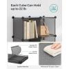 imageSONGMICS 6 Cube Storage Organizer DIY Closet Shelf Plastic Clothes Organizer Modular Bookcase 118 x 118 x 118 Inch Cubes with Feet and Rubber Mallet Black ULPC06HGrey
