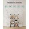 imageSONGMICS 6 Cube Storage Organizer DIY Closet Shelf Plastic Clothes Organizer Modular Bookcase 118 x 118 x 118 Inch Cubes with Feet and Rubber Mallet Black ULPC06HCream White