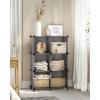 imageSONGMICS 6 Cube Storage Organizer DIY Closet Shelf Plastic Clothes Organizer Modular Bookcase 118 x 118 x 118 Inch Cubes with Feet and Rubber Mallet Black ULPC06HGrey