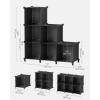 imageSONGMICS 6 Cube Storage Organizer DIY Closet Shelf Plastic Clothes Organizer Modular Bookcase 118 x 118 x 118 Inch Cubes with Feet and Rubber Mallet Black ULPC06HBlack