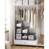 imageSONGMICS 6 Cube Storage Organizer DIY Closet Shelf Plastic Clothes Organizer Modular Bookcase 118 x 118 x 118 Inch Cubes with Feet and Rubber Mallet Black ULPC06HGrey