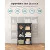 imageSONGMICS 6 Cube Storage Organizer DIY Closet Shelf Plastic Clothes Organizer Modular Bookcase 118 x 118 x 118 Inch Cubes with Feet and Rubber Mallet Black ULPC06HBlack