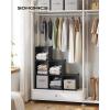 imageSONGMICS 6 Cube Storage Organizer DIY Closet Shelf Plastic Clothes Organizer Modular Bookcase 118 x 118 x 118 Inch Cubes with Feet and Rubber Mallet Black ULPC06HBlack