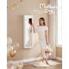 imageSONGMICS 6 LEDs Mirror Jewelry Cabinet 472Inch Tall Lockable Wall or Door Mounted Jewelry Armoire Organizer with Mirror 2 Drawers Gift for Mom 39 x 146 x 472 Inches White UJJC93WWhite