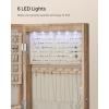 imageSONGMICS 6 LEDs Mirror Jewelry Cabinet 472Inch Tall Lockable Wall or Door Mounted Jewelry Armoire Organizer with Mirror 2 Drawers Gift for Mom 39 x 146 x 472 Inches White UJJC93WToasted Oak Color