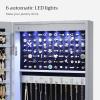 imageSONGMICS 6 LEDs Mirror Jewelry Cabinet 472Inch Tall Lockable Wall or Door Mounted Jewelry Armoire Organizer with Mirror 2 Drawers Gift for Mom 39 x 146 x 472 Inches White UJJC93WGray