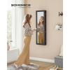 imageSONGMICS 6 LEDs Mirror Jewelry Cabinet 472Inch Tall Lockable Wall or Door Mounted Jewelry Armoire Organizer with Mirror 2 Drawers Gift for Mom 39 x 146 x 472 Inches White UJJC93WBlack