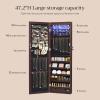 imageSONGMICS 6 LEDs Mirror Jewelry Cabinet 472Inch Tall Lockable Wall or Door Mounted Jewelry Armoire Organizer with Mirror 2 Drawers Gift for Mom 39 x 146 x 472 Inches White UJJC93WBrown