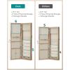 imageSONGMICS 6 LEDs Mirror Jewelry Cabinet 472Inch Tall Lockable Wall or Door Mounted Jewelry Armoire Organizer with Mirror 2 Drawers Gift for Mom 39 x 146 x 472 Inches White UJJC93WToasted Oak Color