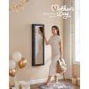 imageSONGMICS 6 LEDs Mirror Jewelry Cabinet 472Inch Tall Lockable Wall or Door Mounted Jewelry Armoire Organizer with Mirror 2 Drawers Gift for Mom 39 x 146 x 472 Inches White UJJC93WBlack