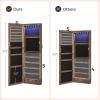 imageSONGMICS 6 LEDs Mirror Jewelry Cabinet 472Inch Tall Lockable Wall or Door Mounted Jewelry Armoire Organizer with Mirror 2 Drawers Gift for Mom 39 x 146 x 472 Inches White UJJC93WRustic Brown