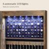 imageSONGMICS 6 LEDs Mirror Jewelry Cabinet 472Inch Tall Lockable Wall or Door Mounted Jewelry Armoire Organizer with Mirror 2 Drawers Gift for Mom 39 x 146 x 472 Inches White UJJC93WRustic Brown