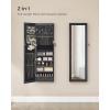 imageSONGMICS 6 LEDs Mirror Jewelry Cabinet 472Inch Tall Lockable Wall or Door Mounted Jewelry Armoire Organizer with Mirror 2 Drawers Gift for Mom 39 x 146 x 472 Inches White UJJC93WBlack