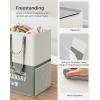 imageSONGMICS Laundry Baskets Laundry Hamper with 2 Compartments 238 Gallon 90L Set of 2 Collapsible WaterRepellent Clothes Hampers Tall Laundry Bag for Bedroom Bathroom Light Gray ULCB209G12Dark Gray