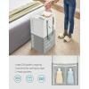 imageSONGMICS Laundry Baskets Laundry Hamper with 2 Compartments 238 Gallon 90L Set of 2 Collapsible WaterRepellent Clothes Hampers Tall Laundry Bag for Bedroom Bathroom Dark Gray ULCB209G22Light Gray