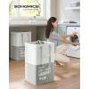 imageSONGMICS Laundry Baskets Laundry Hamper with 2 Compartments 238 Gallon 90L Set of 2 Collapsible WaterRepellent Clothes Hampers Tall Laundry Bag for Bedroom Bathroom Dark Gray ULCB209G22Light Gray