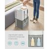 imageSONGMICS Laundry Baskets Laundry Hamper with 2 Compartments 238 Gallon 90L Set of 2 Collapsible WaterRepellent Clothes Hampers Tall Laundry Bag for Bedroom Bathroom Dark Gray ULCB209G22Dark Gray