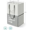 imageSONGMICS Laundry Baskets Laundry Hamper with 2 Compartments 238 Gallon 90L Set of 2 Collapsible WaterRepellent Clothes Hampers Tall Laundry Bag for Bedroom Bathroom Dark Gray ULCB209G22Light Gray