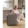 imageSONGMICS Laundry Hamper 238 Gal 90L Laundry Basket Collapsible Clothes Hamper Black and White ULCB190W01Black  Camel Brown