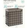 imageSONGMICS Laundry Hamper 238 Gal 90L Laundry Basket Collapsible Clothes Hamper Black and White ULCB190W01Black  Camel Brown