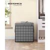 imageSONGMICS Laundry Hamper 238 Gal 90L Laundry Basket Collapsible Clothes Hamper Black and White ULCB190W01Black  Gray