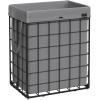 imageSONGMICS Laundry Hamper 238 Gal 90L Laundry Basket Collapsible Clothes Hamper Black and White ULCB190W01Black  Gray