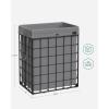 imageSONGMICS Laundry Hamper 238 Gal 90L Laundry Basket Collapsible Clothes Hamper Black and White ULCB190W01Black  Gray