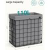 imageSONGMICS Laundry Hamper 238 Gal 90L Laundry Basket Collapsible Clothes Hamper Black and White ULCB190W01Black  Gray