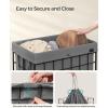 imageSONGMICS Laundry Hamper 238 Gal 90L Laundry Basket Collapsible Clothes Hamper Black and White ULCB190W01Black  Gray