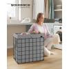 imageSONGMICS Laundry Hamper 238 Gal 90L Laundry Basket Collapsible Clothes Hamper Black and White ULCB190W01Black  Gray