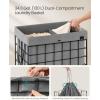 imageSONGMICS Laundry Hamper 238 Gal 90L Laundry Basket Collapsible Clothes Hamper Black and White ULCB190W01Black  Gray
