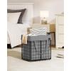 imageSONGMICS Laundry Hamper 238 Gal 90L Laundry Basket Collapsible Clothes Hamper Black and White ULCB190W01Black  Gray