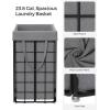 imageSONGMICS Laundry Hamper 238 Gal 90L Laundry Basket Collapsible Clothes Hamper Black and White ULCB190W01Black  Gray