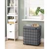 imageSONGMICS Laundry Hamper 238 Gal 90L Laundry Basket Collapsible Clothes Hamper Black and White ULCB190W01Black  Gray
