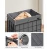 imageSONGMICS Laundry Hamper 238 Gal 90L Laundry Basket Collapsible Clothes Hamper Black and White ULCB190W01Black  Gray