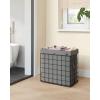imageSONGMICS Laundry Hamper 238 Gal 90L Laundry Basket Collapsible Clothes Hamper Black and White ULCB190W01Black  Gray
