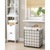 imageSONGMICS Laundry Hamper 238 Gal 90L Laundry Basket Collapsible Clothes Hamper Black and White ULCB190W01Cream White