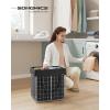 imageSONGMICS Laundry Hamper 238 Gal 90L Laundry Basket Collapsible Clothes Hamper Black and White ULCB190W01Silver  Classic Black