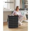 imageSONGMICS Laundry Hamper 238 Gal 90L Laundry Basket Collapsible Clothes Hamper Black and White ULCB190W01Silver  Classic Black