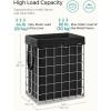 imageSONGMICS Laundry Hamper 238 Gal 90L Laundry Basket Collapsible Clothes Hamper Black and White ULCB190W01Silver  Classic Black
