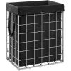 imageSONGMICS Laundry Hamper 238 Gal 90L Laundry Basket Collapsible Clothes Hamper Black and White ULCB190W01Silver  Classic Black
