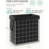 imageSONGMICS Laundry Hamper 238 Gal 90L Laundry Basket Collapsible Clothes Hamper Black and White ULCB190W01Silver  Classic Black