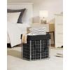 imageSONGMICS Laundry Hamper 238 Gal 90L Laundry Basket Collapsible Clothes Hamper Black and White ULCB190W01Silver  Classic Black