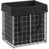 imageSONGMICS Laundry Hamper 238 Gal 90L Laundry Basket Collapsible Clothes Hamper Black and White ULCB190W01Silver  Classic Black