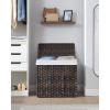 imageSONGMICS Laundry Hamper with Lid 110L Clothes Hamper with 2 Removable Liner Bags 6 Mesh Bags Wicker Laundry Basket Double Laundry Hamper for Laundry Room 13 x 224 x 236 Inches Black ULCB52BKBrown