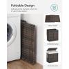 imageSONGMICS Laundry Hamper with Lid 110L Clothes Hamper with 2 Removable Liner Bags 6 Mesh Bags Wicker Laundry Basket Double Laundry Hamper for Laundry Room 13 x 224 x 236 Inches Black ULCB52BKBrown