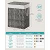 imageSONGMICS Laundry Hamper with Lid 110L Clothes Hamper with 2 Removable Liner Bags 6 Mesh Bags Wicker Laundry Basket Double Laundry Hamper for Laundry Room 13 x 224 x 236 Inches Black ULCB52BKGray